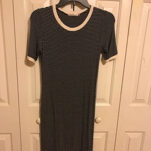 Black and white striped dress